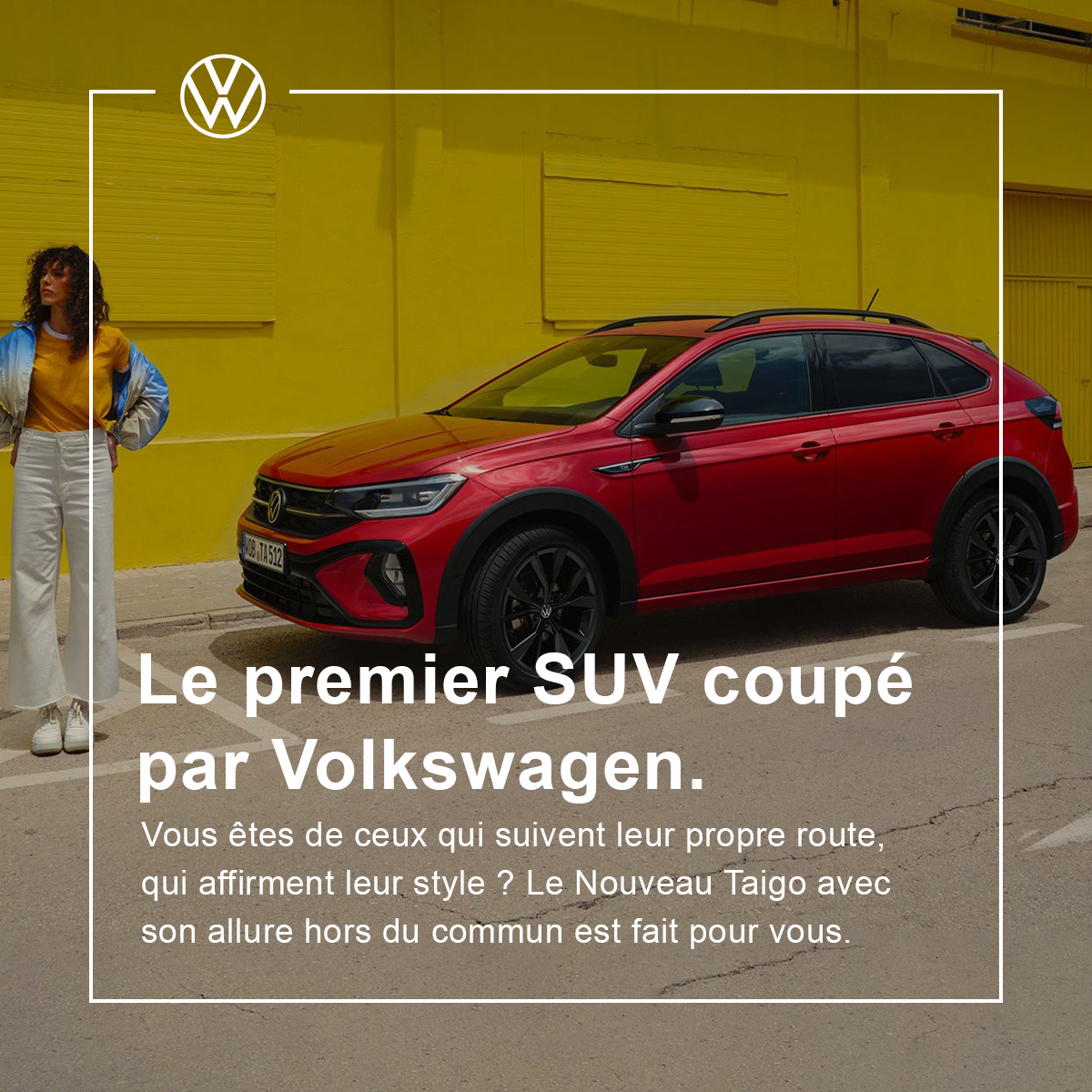 Le premier SUV coupé par Volkswagen. Vous êtes de ceux qui suivent leur propre route, qui affirment leur style ? Le Nouveau Taigo avec son allure hors du commun est fait pour vous.